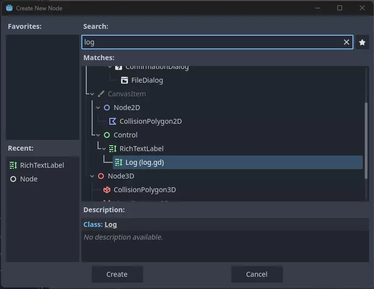 Godot Add Log Node